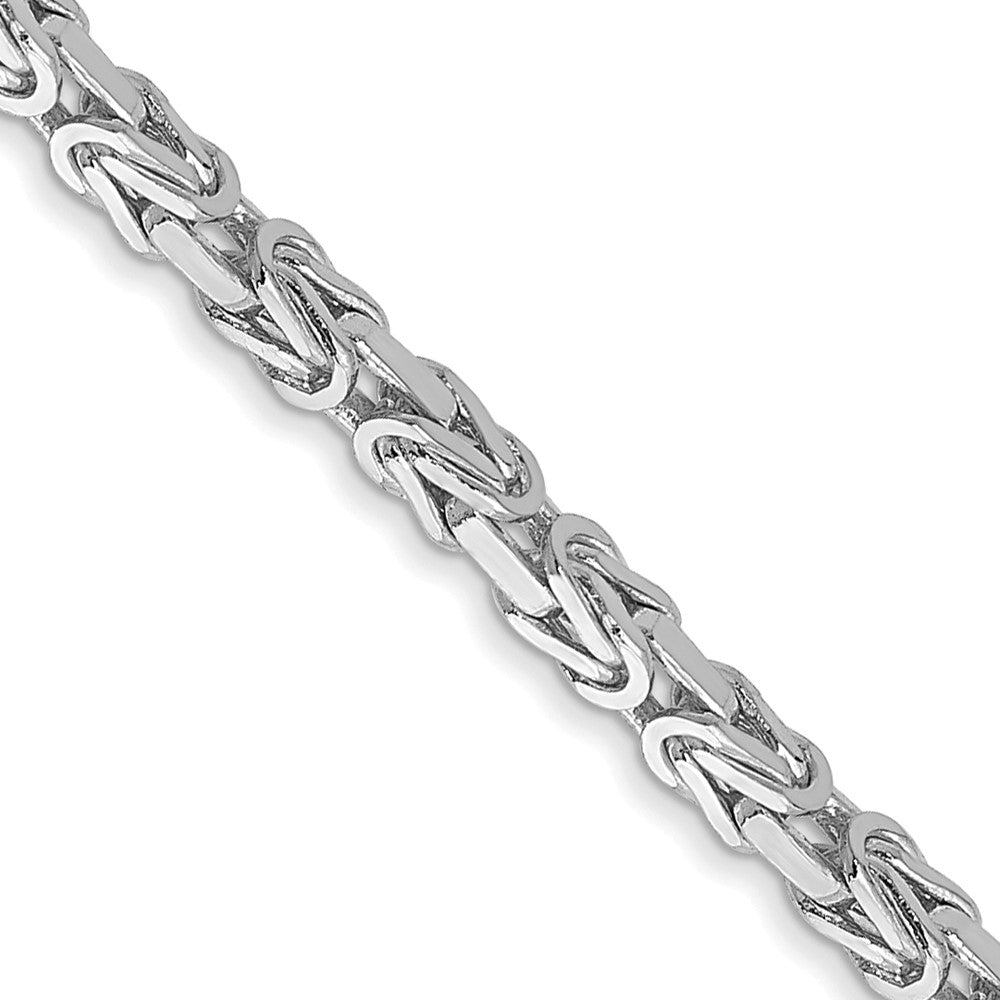 14K White Gold 2mm Byzantine with Lobster Clasp Chain
