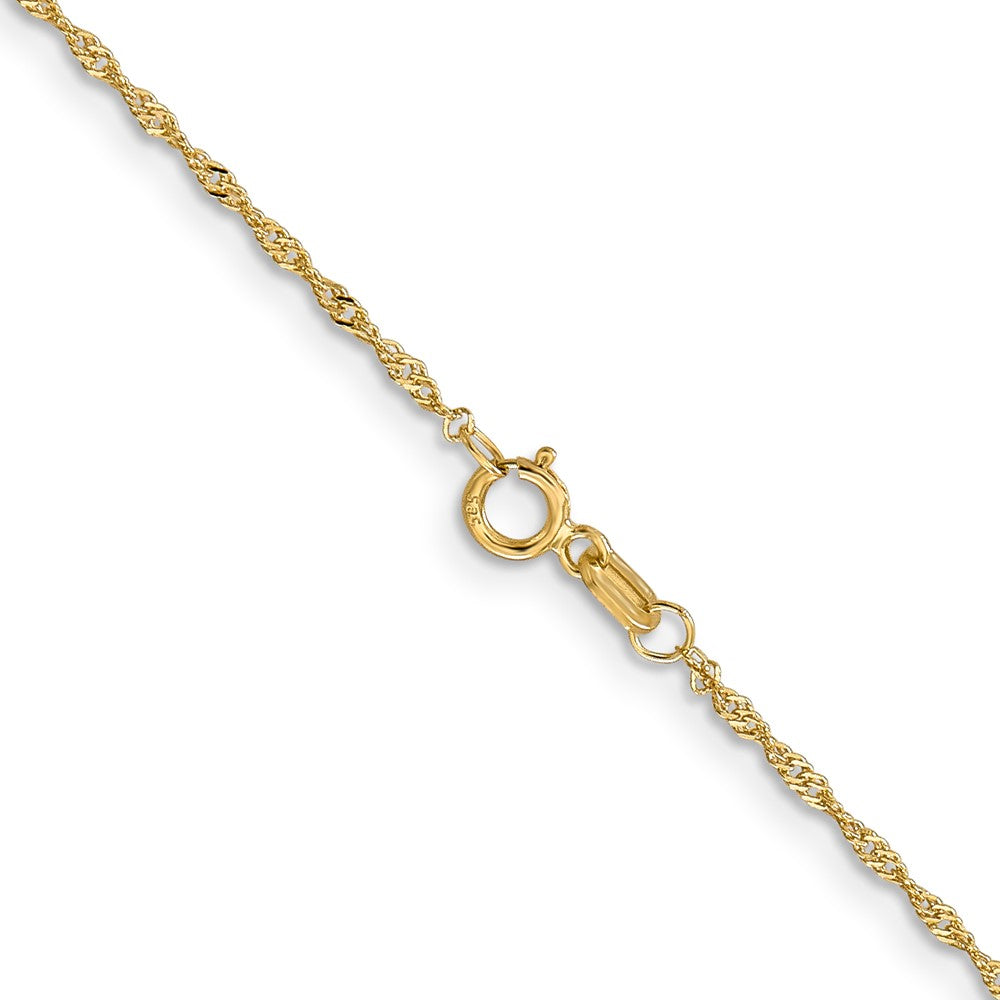 14K 1.10mm Singapore with Spring Ring Clasp Chain