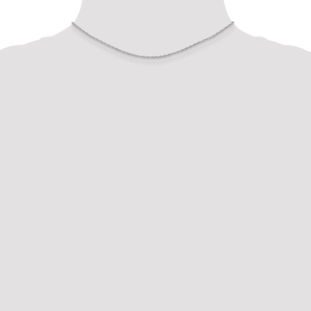 14K White Gold 1.3mm Heavy Baby Rope with Lobster Clasp Chain