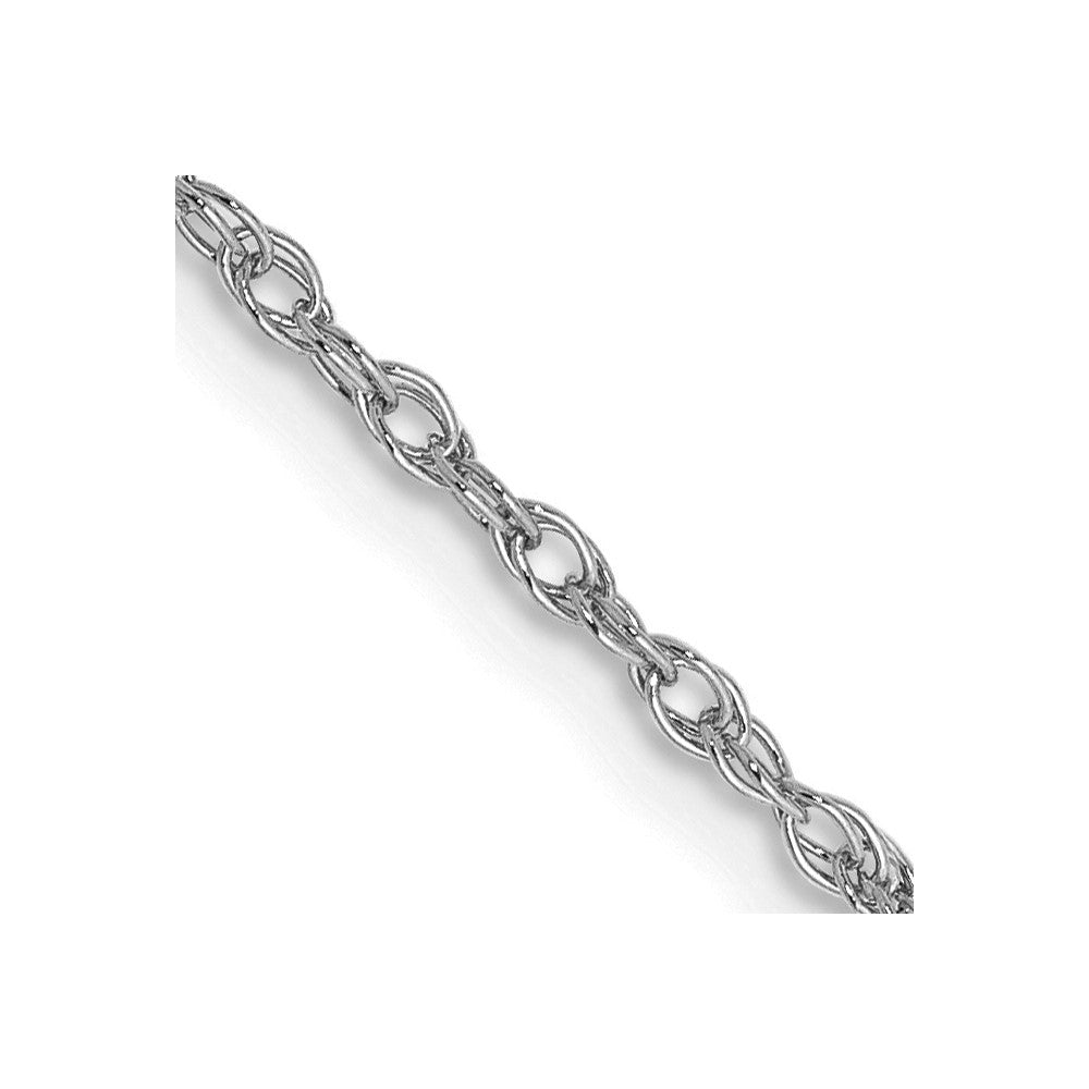 14K White Gold 1.3mm Heavy Baby Rope with Lobster Clasp Chain