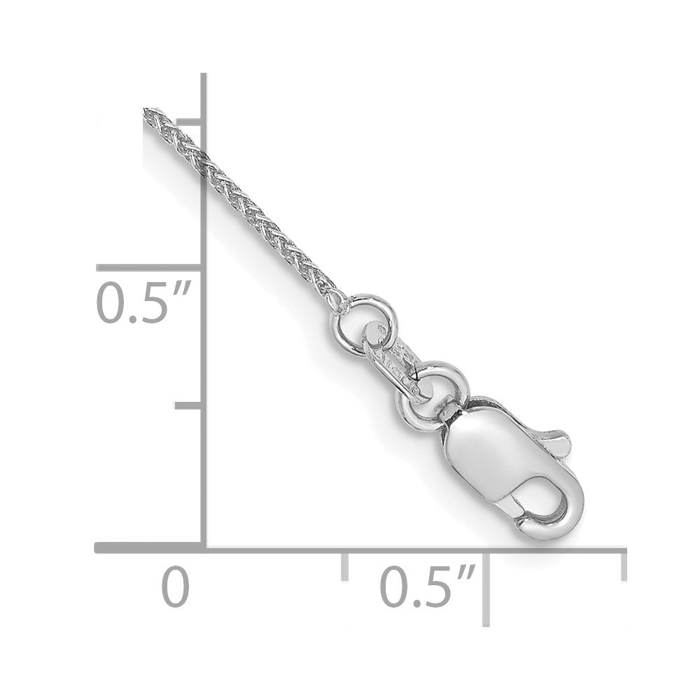 14K White Gold .85mm Spiga with Lobster Clasp Anklet