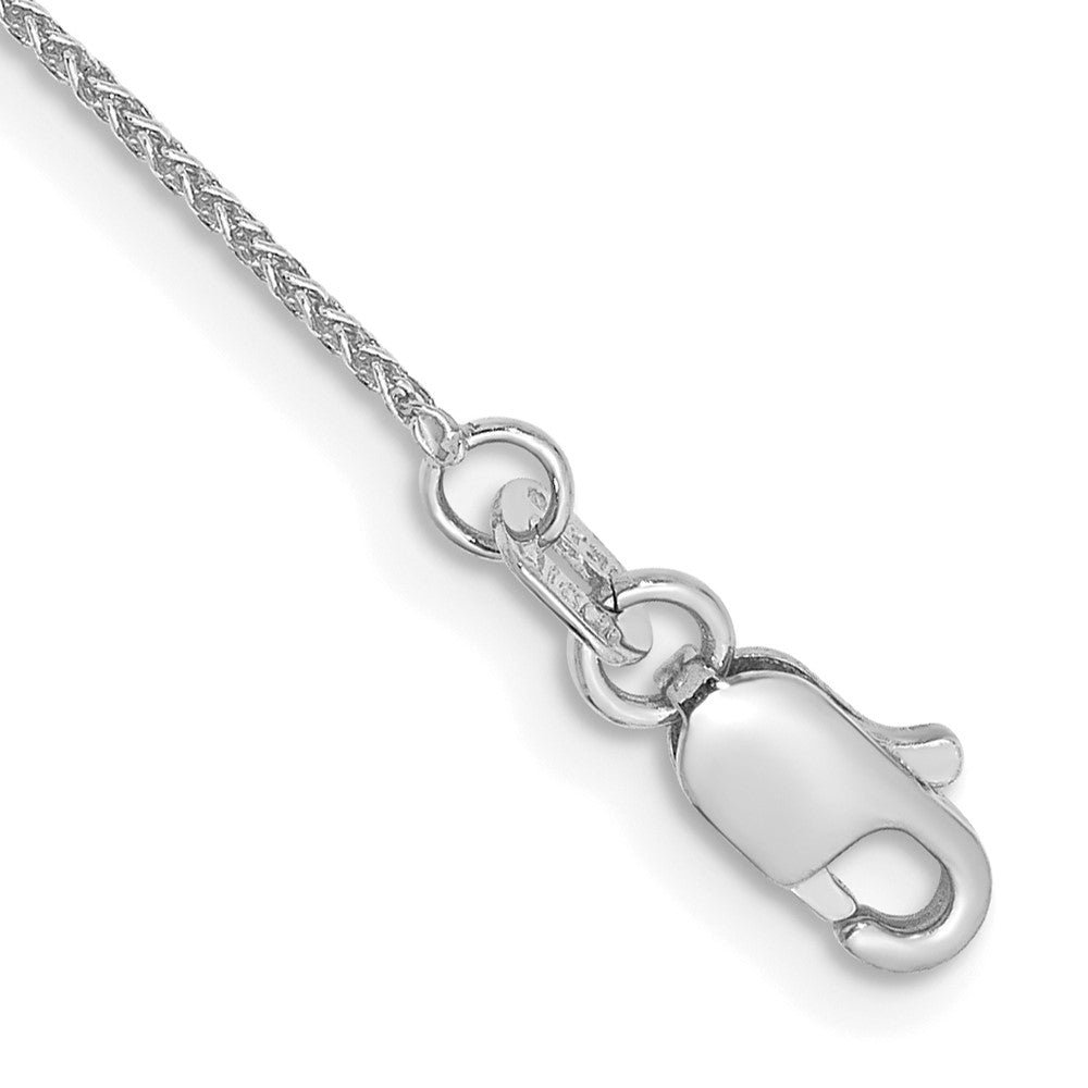 14K White Gold .85mm Spiga with Lobster Clasp Anklet
