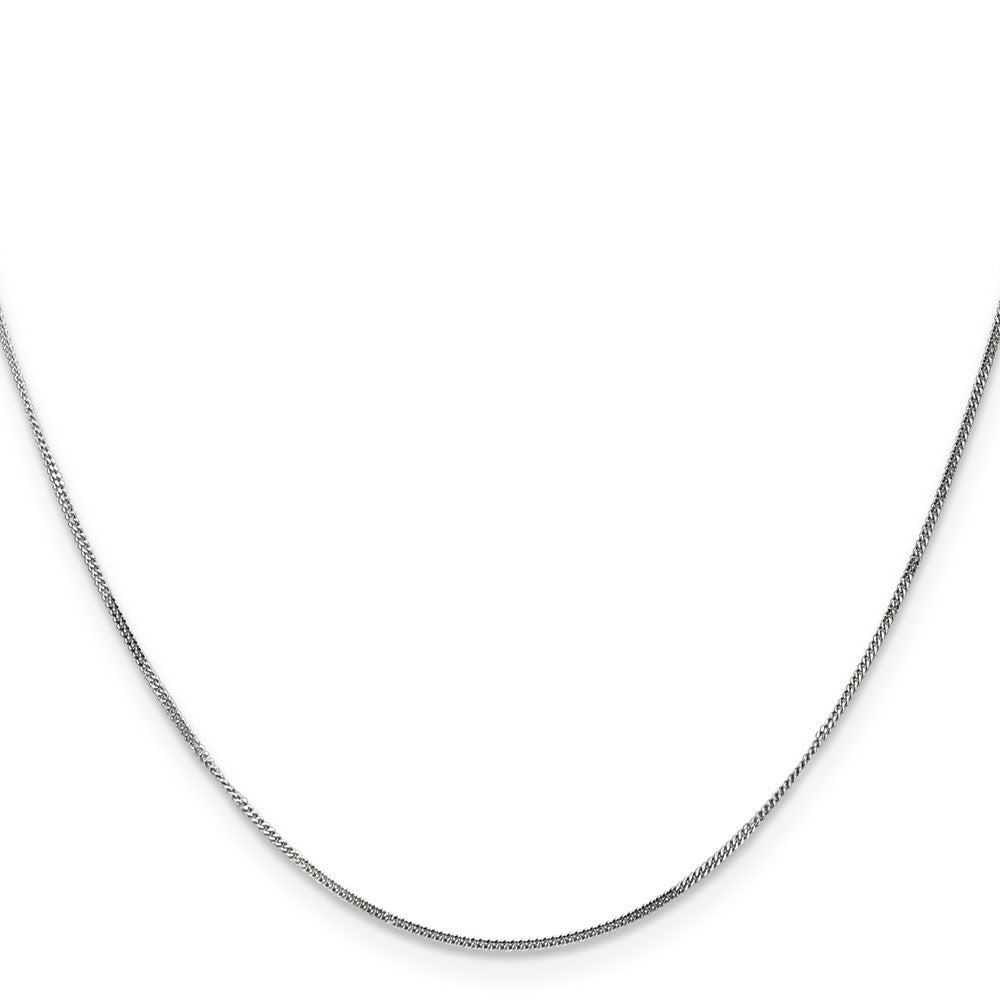 14K White Gold .9mm Curb with Spring Ring Clasp Pendant Chain