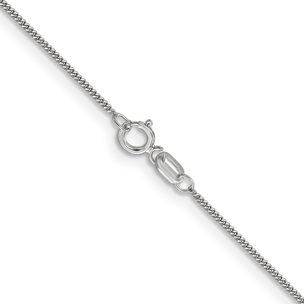14K White Gold .9mm Curb with Spring Ring Clasp Pendant Chain