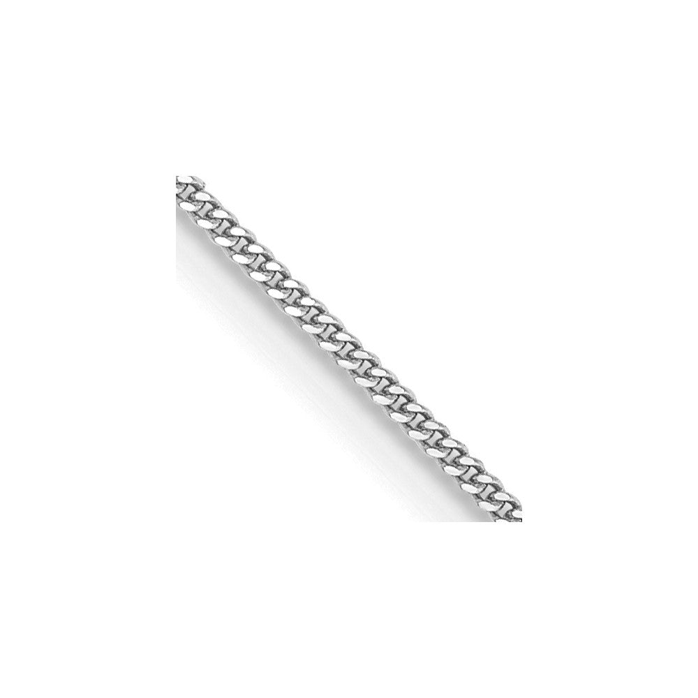 14K White Gold .9mm Curb with Spring Ring Clasp Pendant Chain Pendant Chain