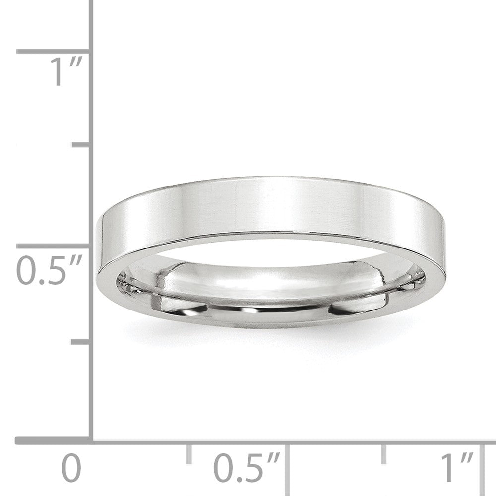 Platinum 4mm Polished Flat Wedding Band