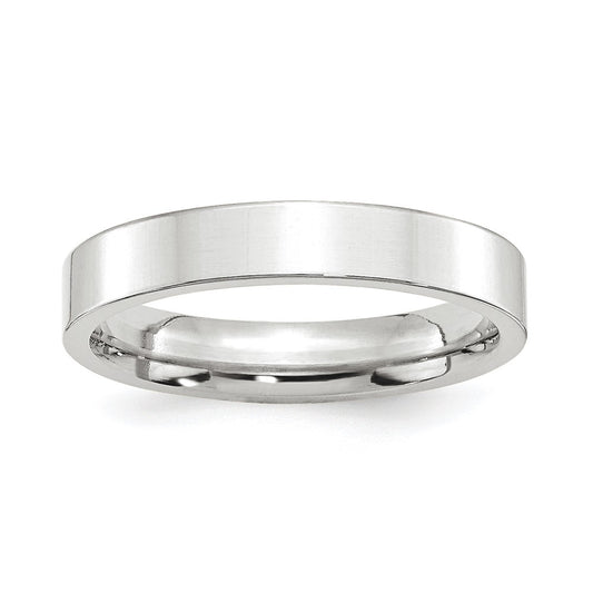 Platinum 4mm Polished Flat Wedding Band 