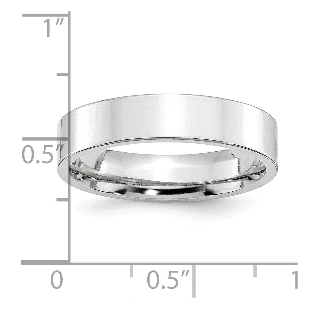 Platinum 5mm Polished Flat Wedding Band