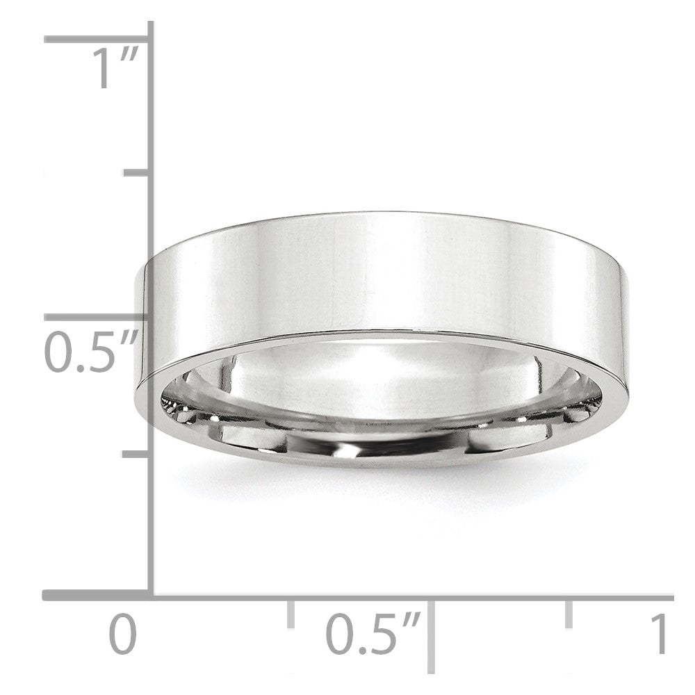 Platinum 6mm Polished Flat Wedding Band