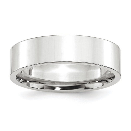 Platinum 6mm Polished Flat Wedding Band 