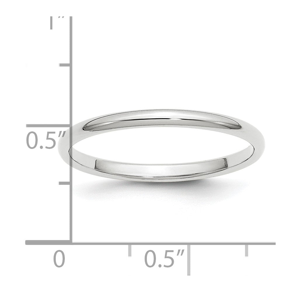 Platinum 2mm Half Round Wedding Band