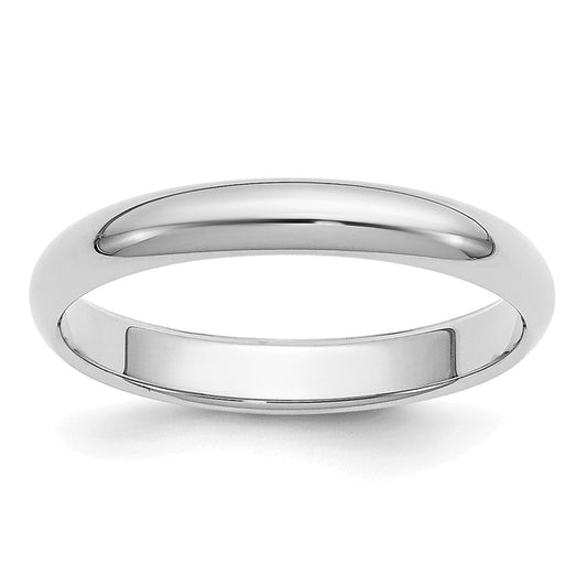 Platinum 3mm Half Round Wedding Band 