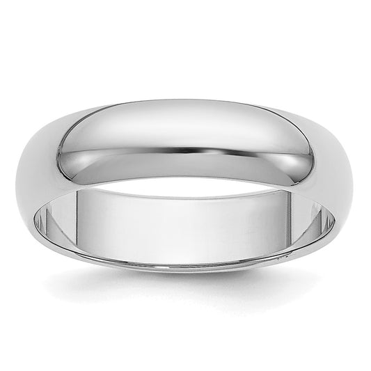 Platinum 5mm Half Round Wedding Band 