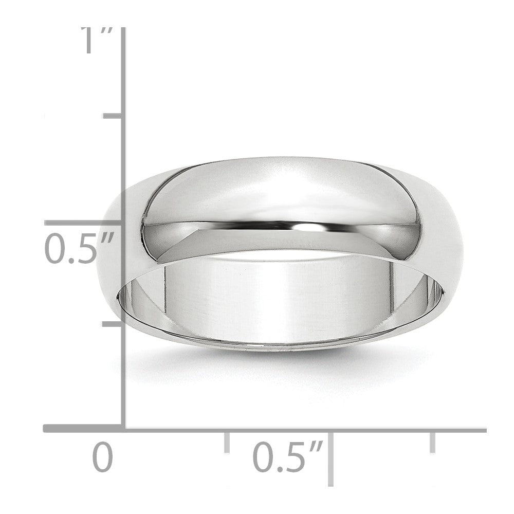 Platinum 6mm Half Round Wedding Band