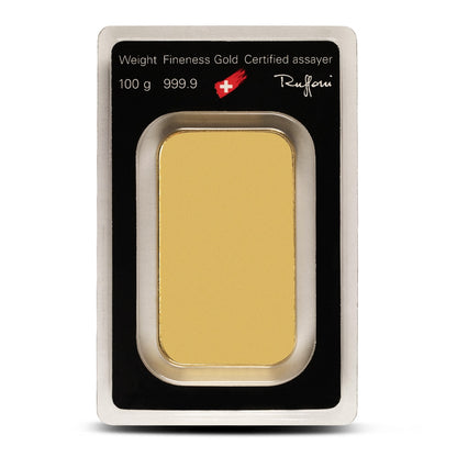 100 Gram Argor Heraeus Gold Bar (New w/ Assay)