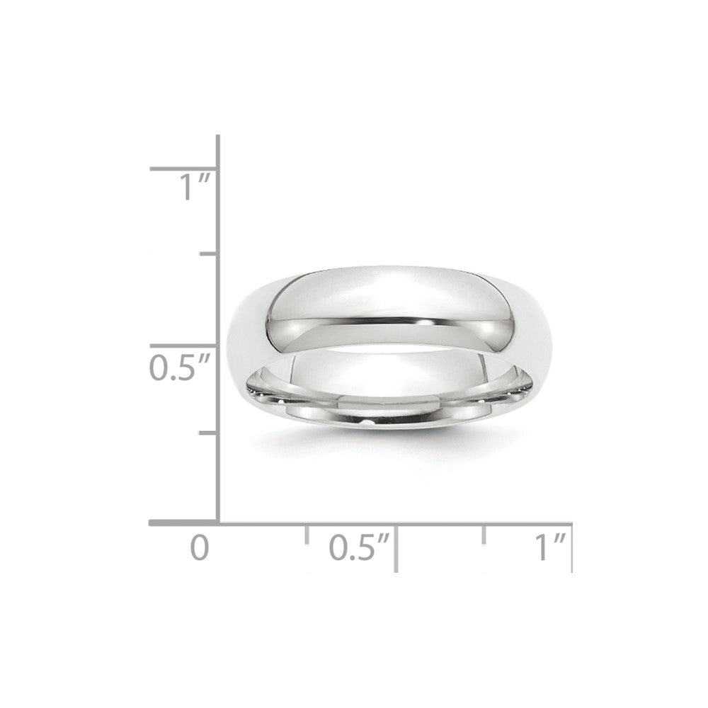 Platinum 6mm Lightweight Comfort-Fit Wedding Band