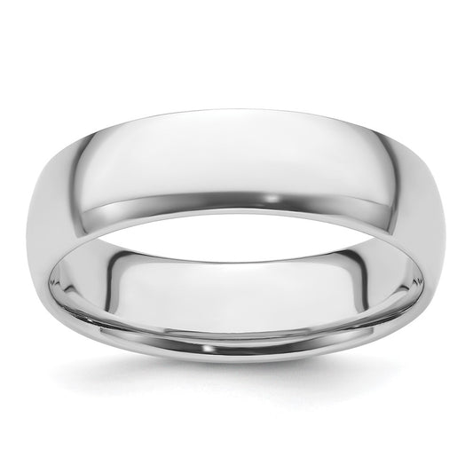 Platinum 6mm Lightweight Comfort-Fit Wedding Band 