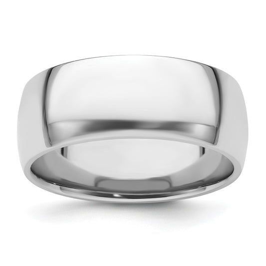 Platinum 8mm Lightweight Comfort-Fit Wedding Band 