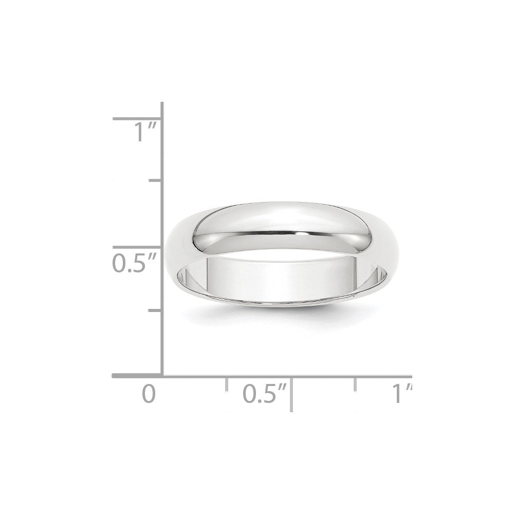 Platinum 5mm Half Round Featherweight Wedding Band