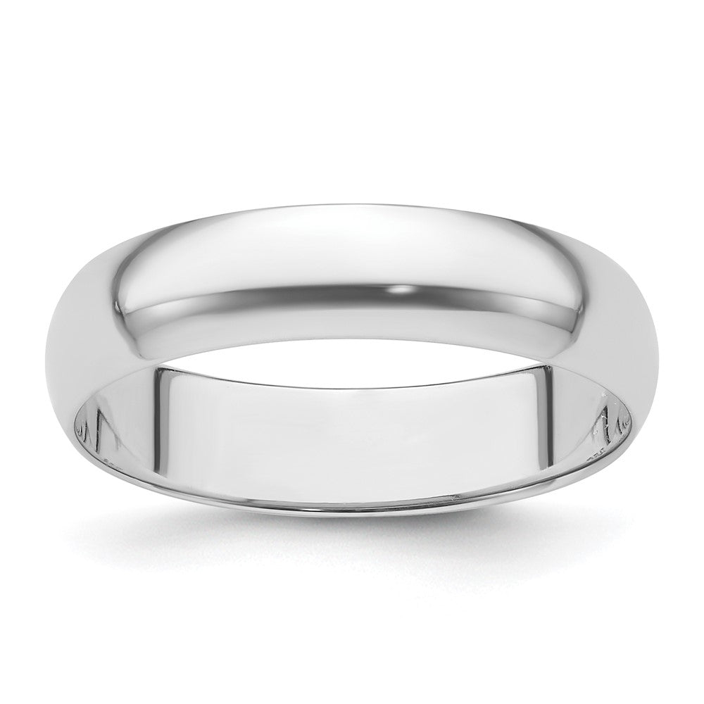 Platinum 5mm Half Round Featherweight Wedding Band 