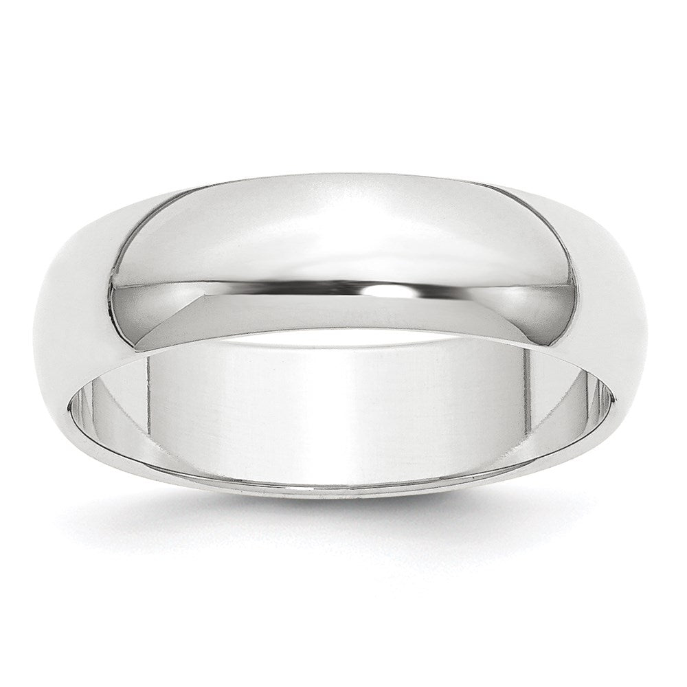 Platinum 6mm Half Round Featherweight Wedding Band 