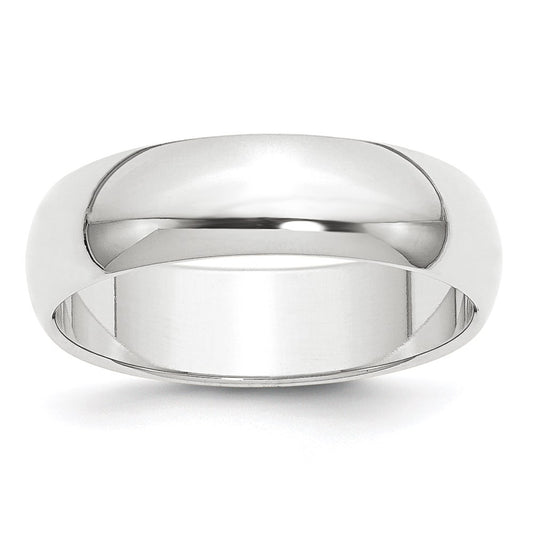 Platinum 6mm Half Round Featherweight Wedding Band 