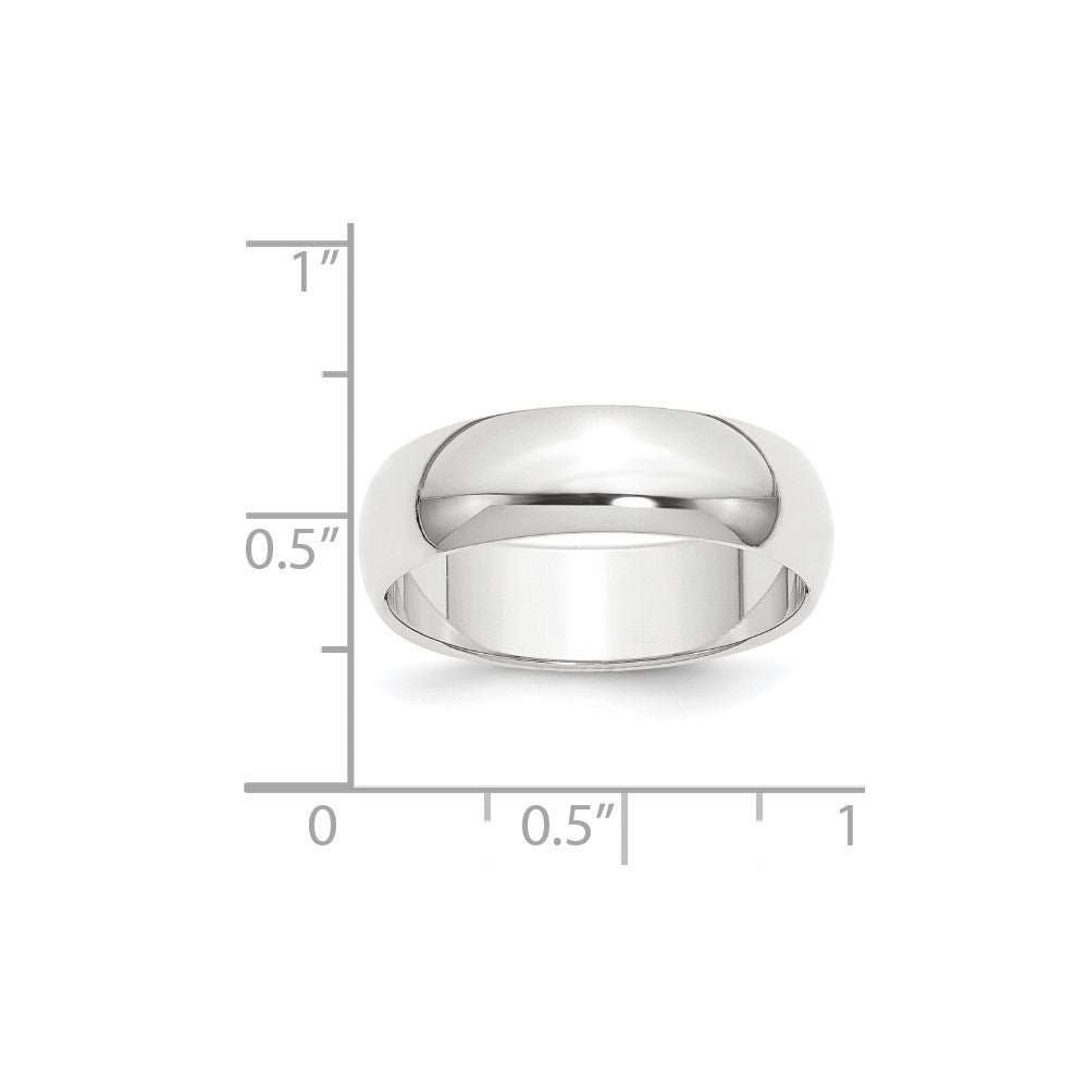 Platinum 8mm Half Round Featherweight Wedding Band