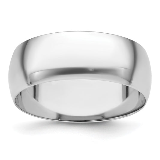Platinum 8mm Half Round Featherweight Wedding Band 