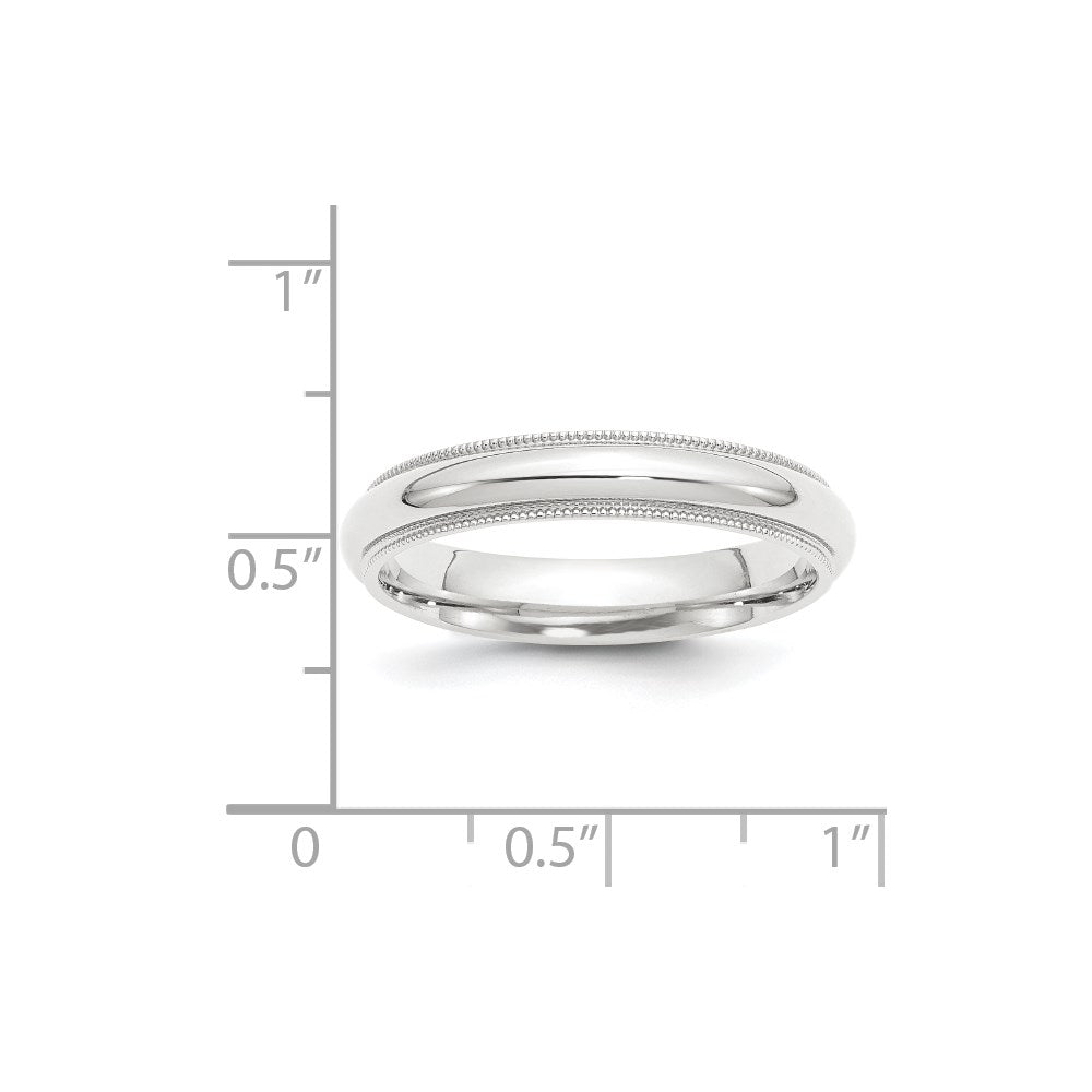 Platinum 4mm Polished Milgrain Comfort-Fit Wedding Band