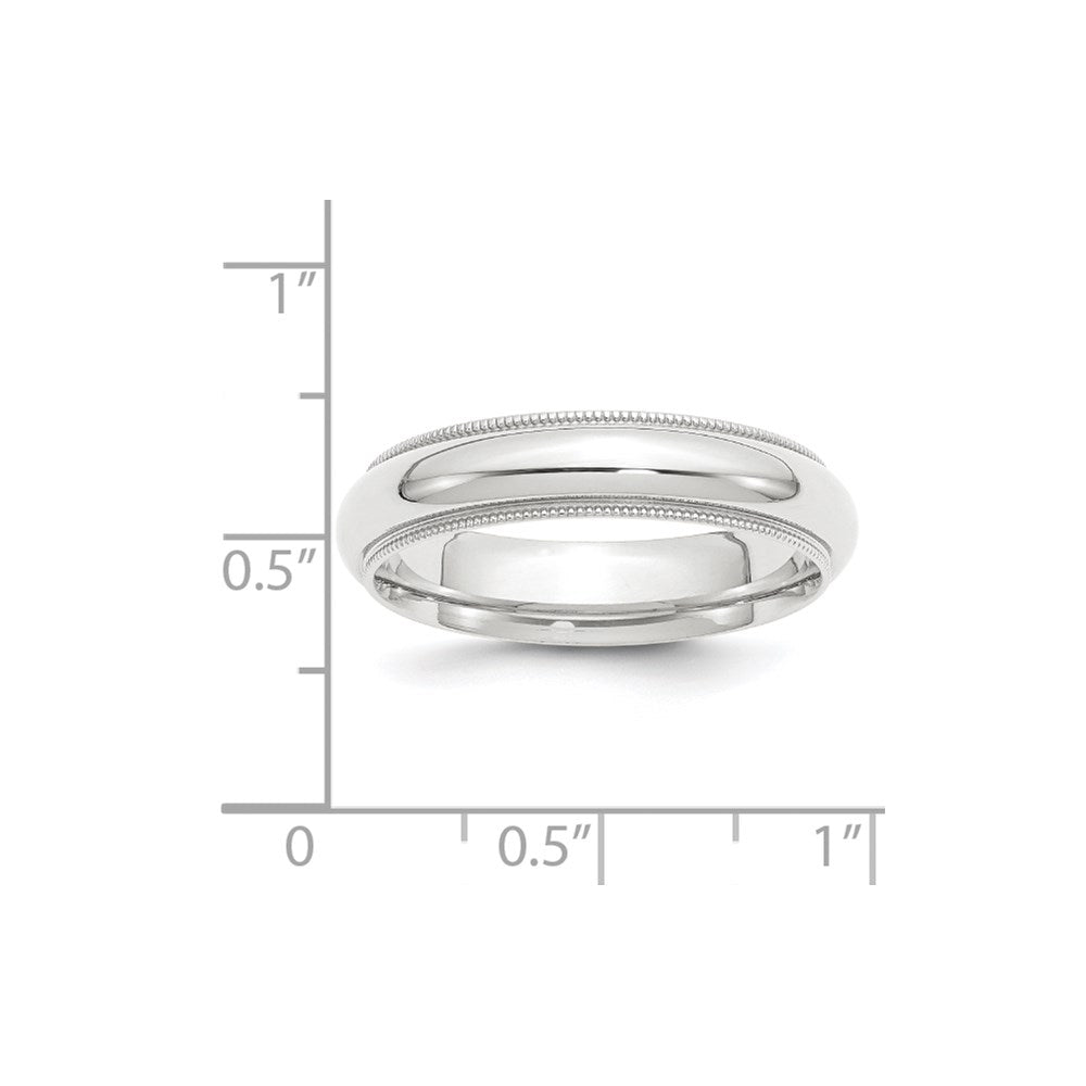Platinum 5mm Polished Milgrain Comfort-Fit Wedding Band