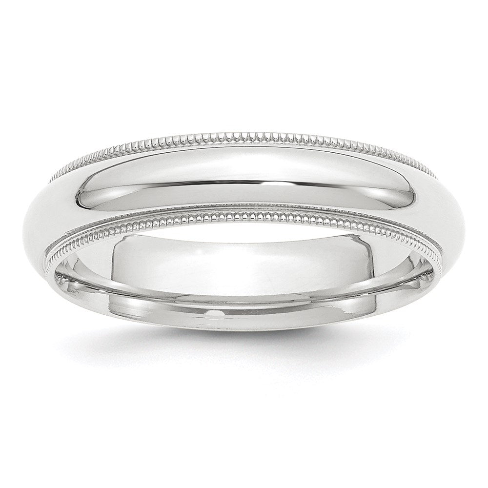 Platinum 5mm Polished Milgrain Comfort-Fit Wedding Band 