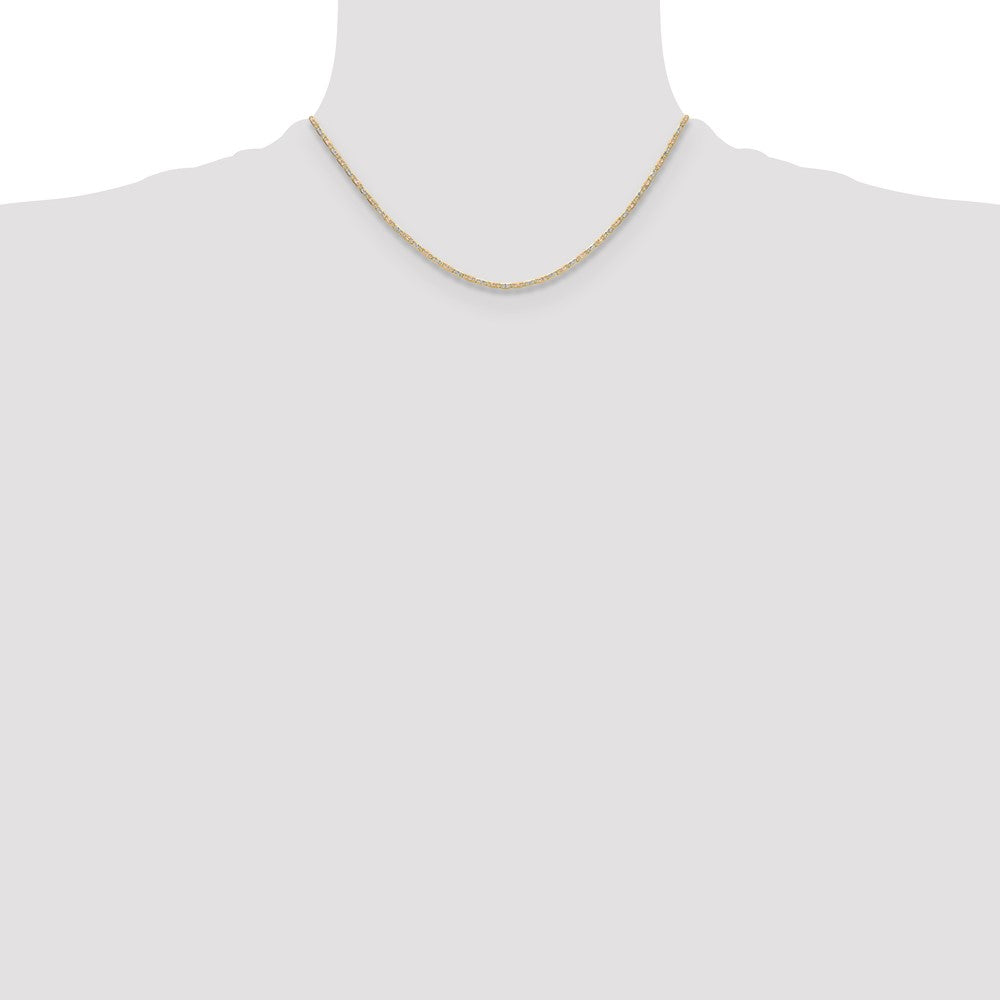 14k 2.0mm Tri-color Gold Pav‚ Valentino Chain