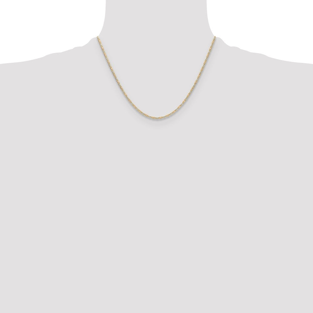 14k 2.0mm Tri-color Gold Pav‚ Valentino Chain