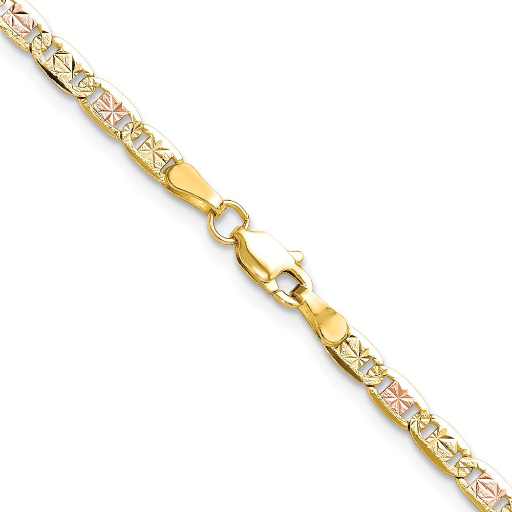 14k 3.2mm Tri-color Gold Pav‚ Valentino Chain