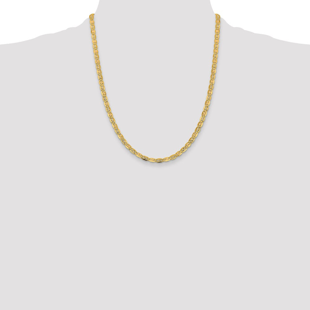 14K 4.65mm Tri-color Pav‚ Valentino with Lobster Clasp Chain