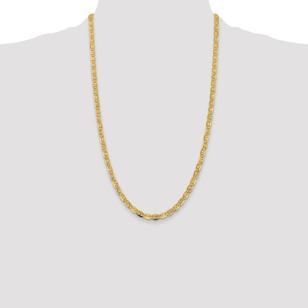 14K 4.65mm Tri-color Pav‚ Valentino with Lobster Clasp Chain