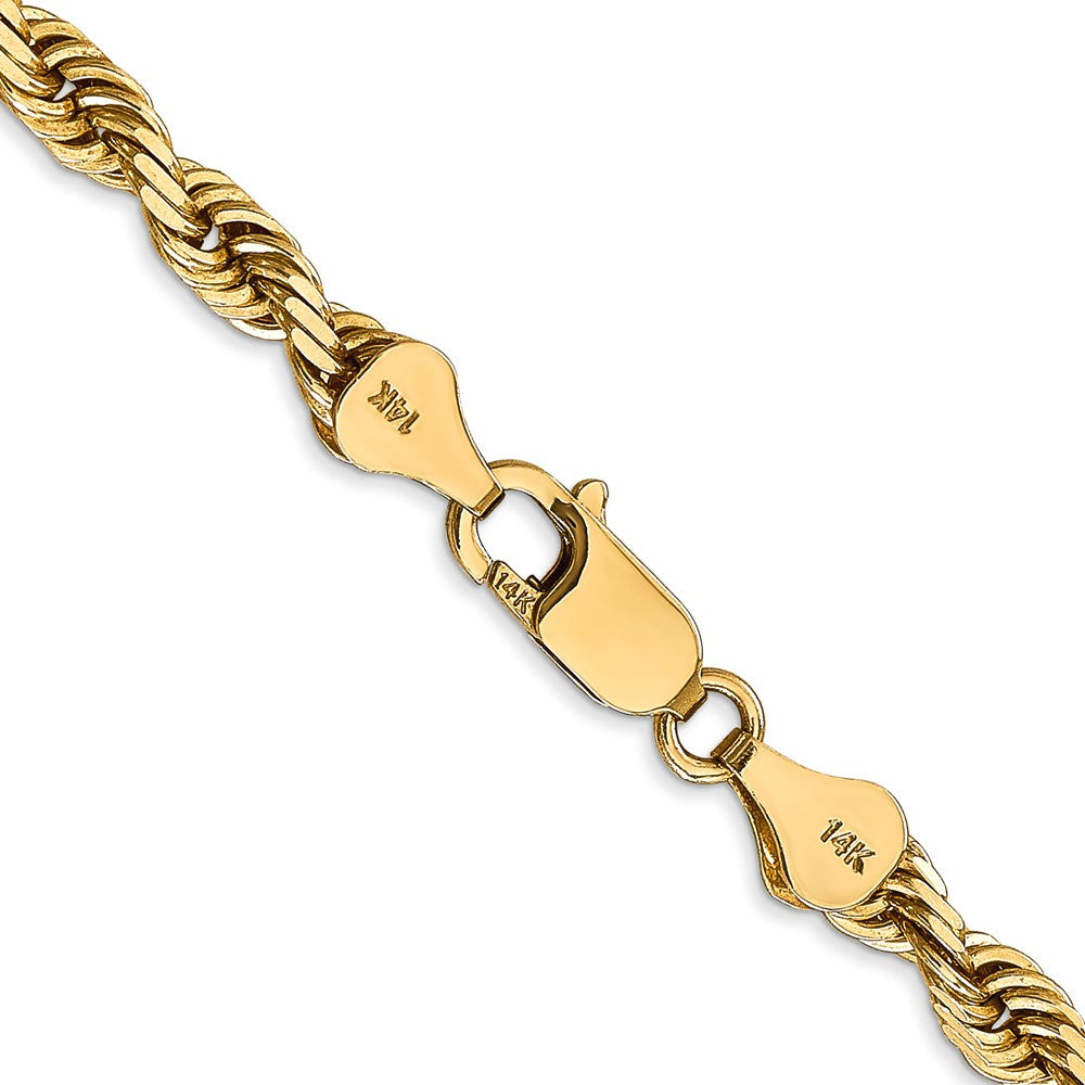 14K 5mm Diamond-cut Quadruple Rope Lobster Clasp Chain