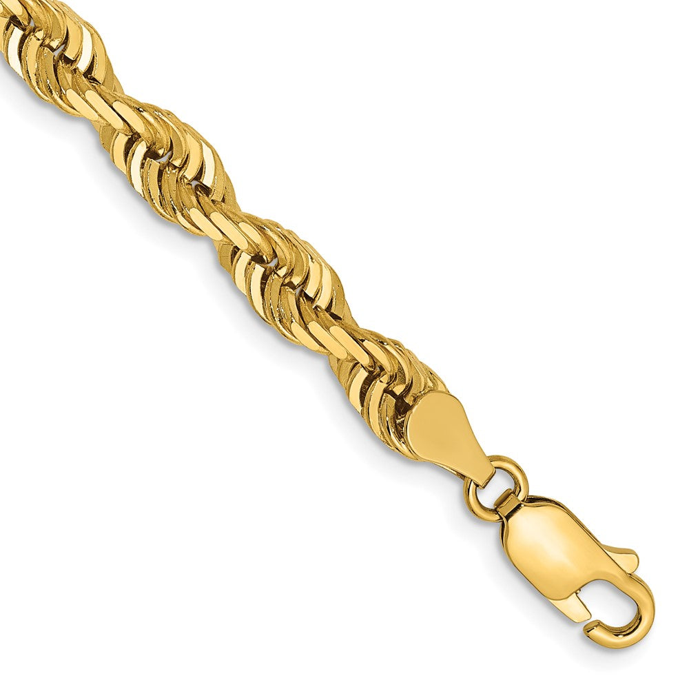 14K 5mm Diamond-cut Quadruple Rope Lobster Clasp Chain