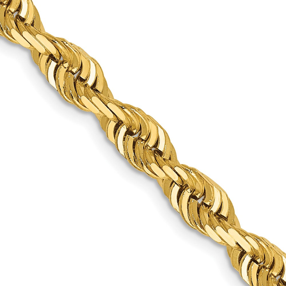 14K 5mm Diamond-cut Quadruple Rope Lobster Clasp Chain