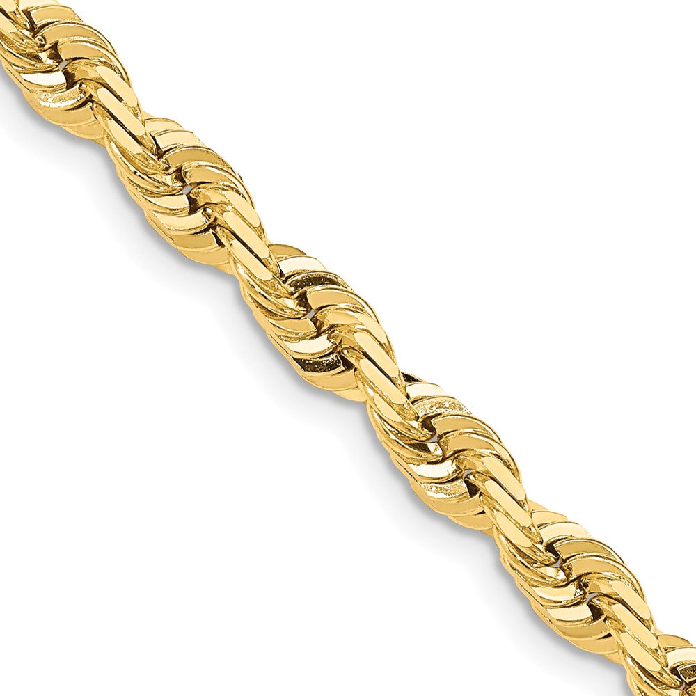 14K 7mm Diamond-cut Quadruple Rope Fancy Lobster Clasp Chain