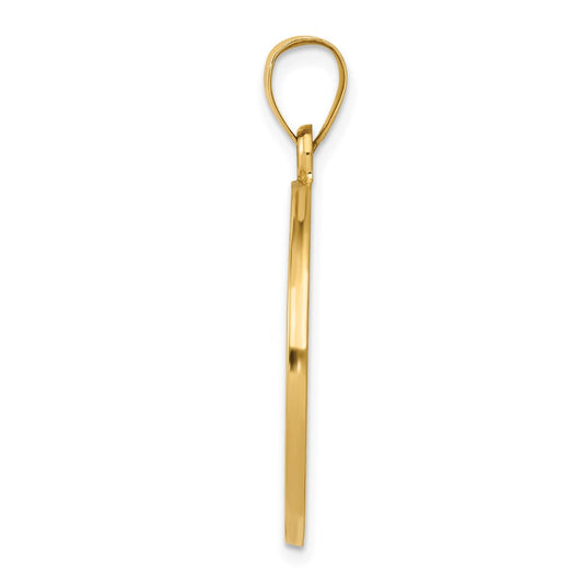 14k Polished and Satin Hollow Large Saint Anthony Medal Pendant