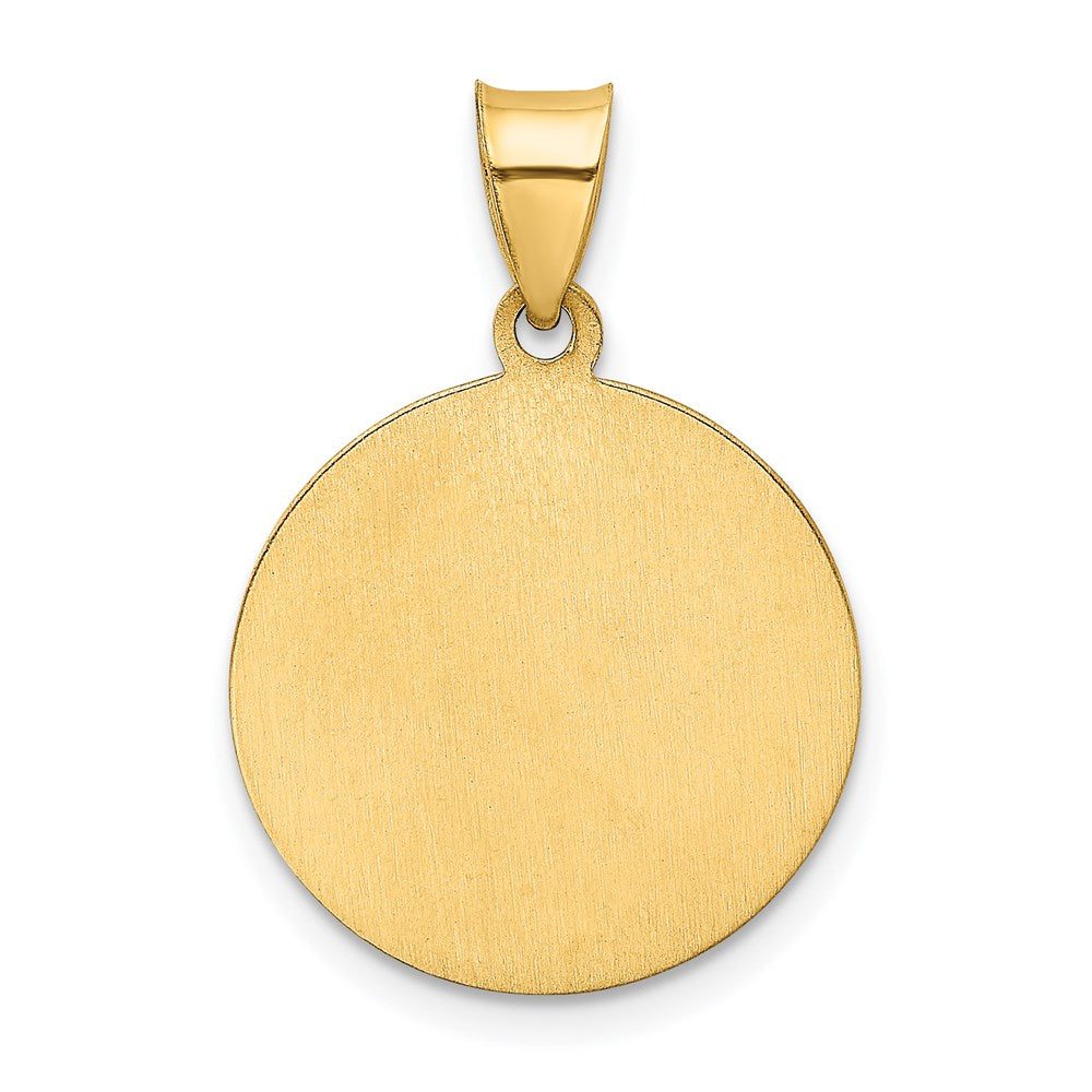 14k Polished and Satin Hollow HOLY COMMUNION Medal Round Pendant