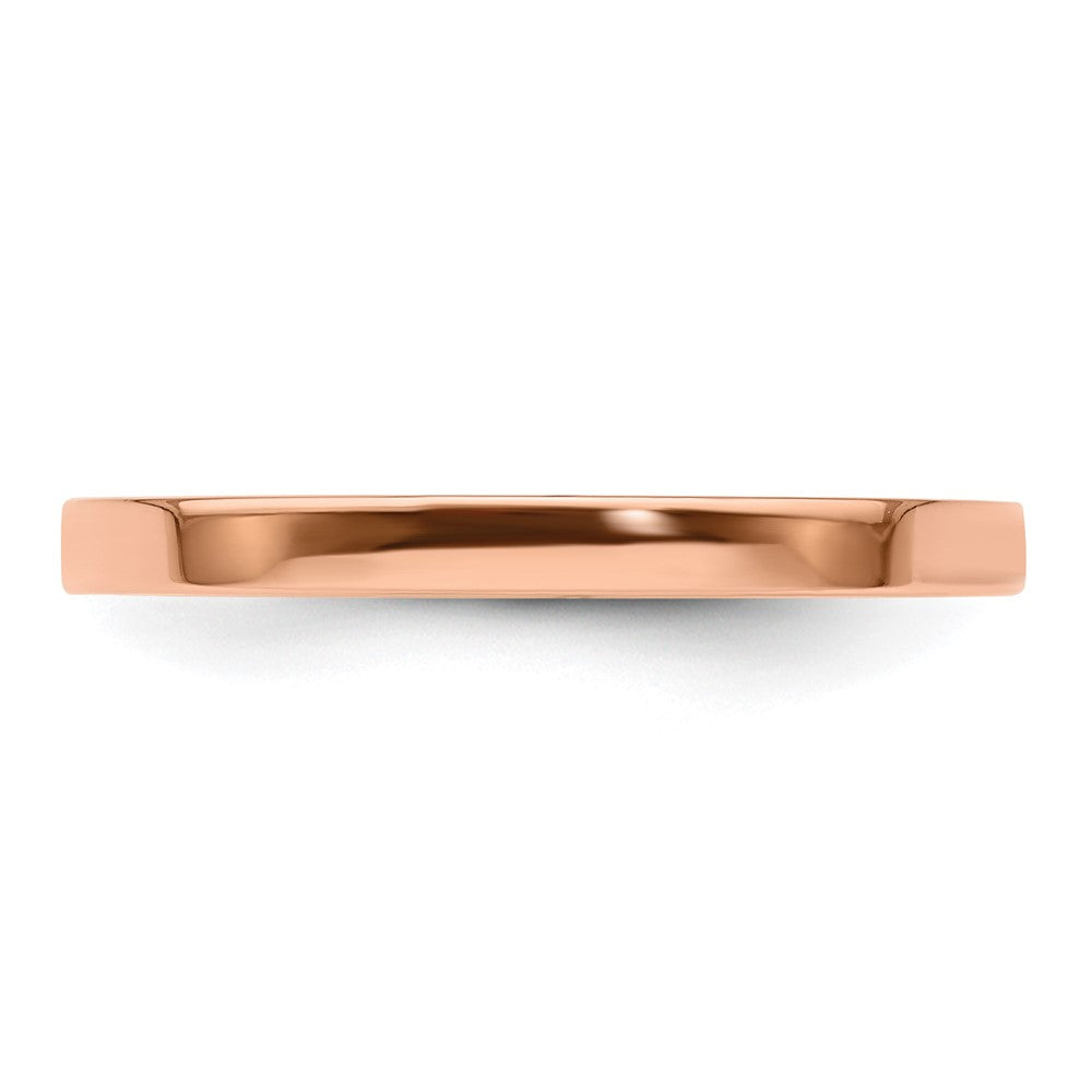 14k Rose Gold 2mm Lightweight Flat Wedding Band