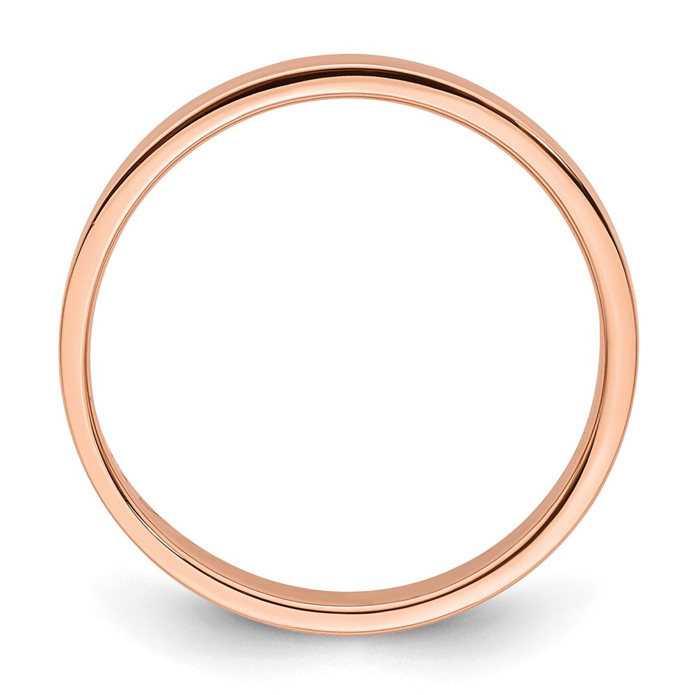 14k Rose Gold 3mm Lightweight Flat Wedding Band