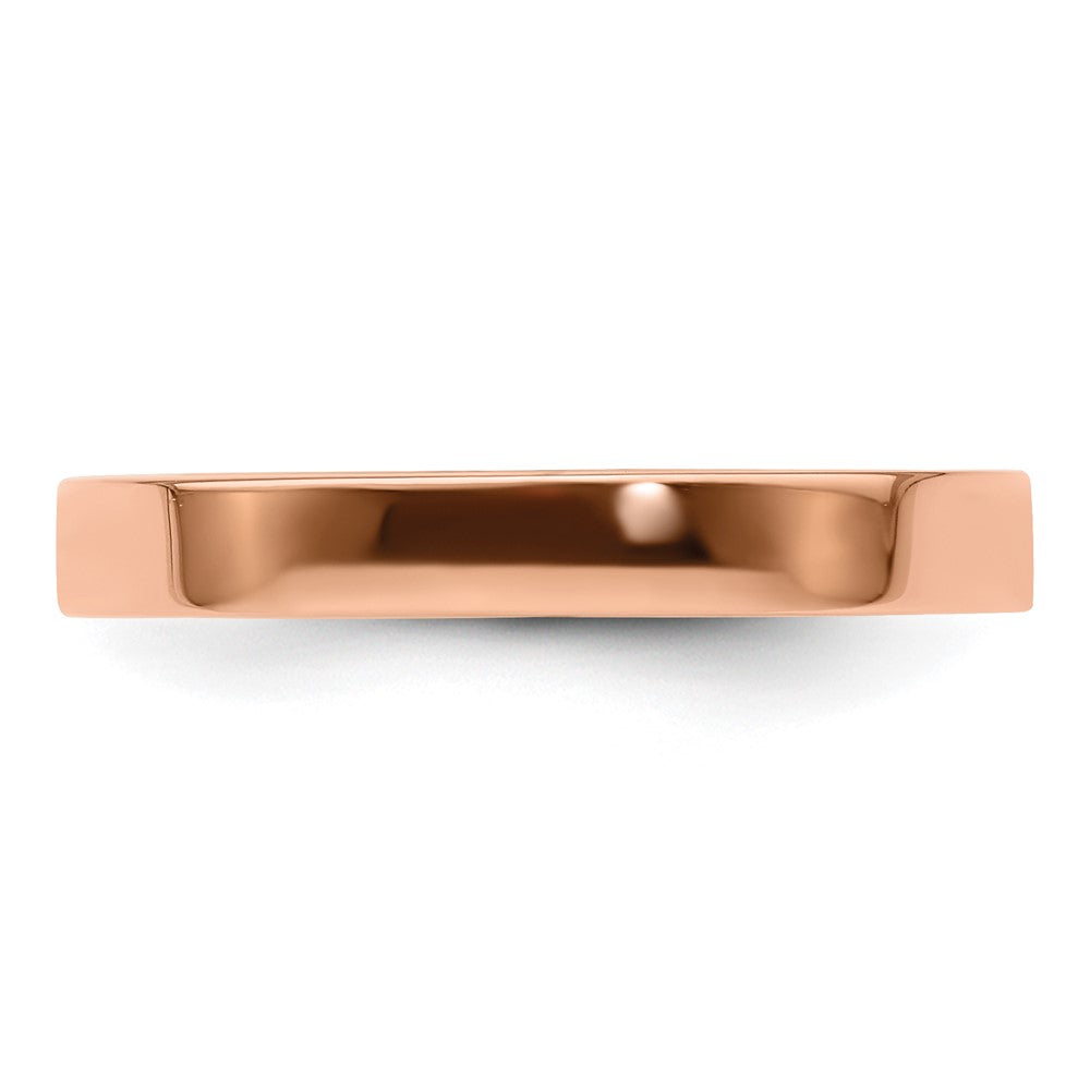 14k Rose Gold 3mm Lightweight Flat Wedding Band