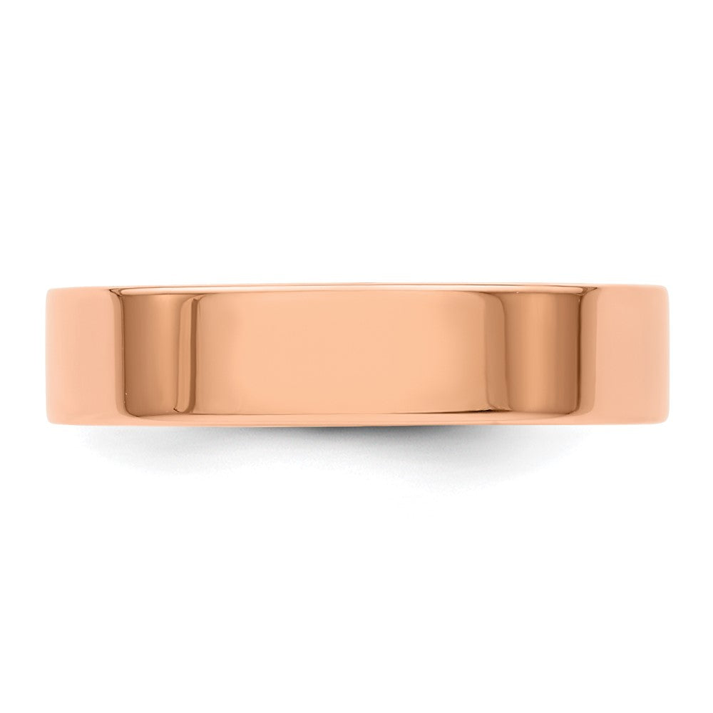 14k Rose Gold 5mm Lightweight Flat Wedding Band