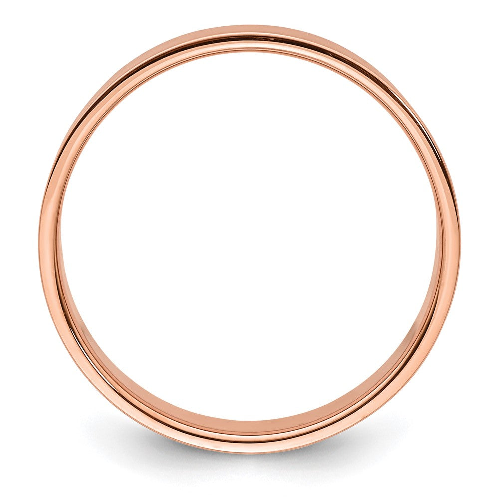 14k Rose Gold 6mm Lightweight Flat Wedding Band