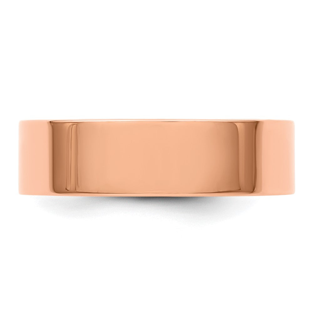 14k Rose Gold 6mm Lightweight Flat Wedding Band