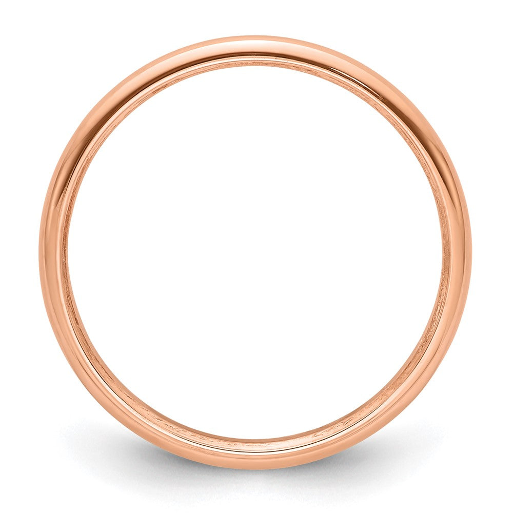 14k Rose Gold 2mm Half Round Wedding Band