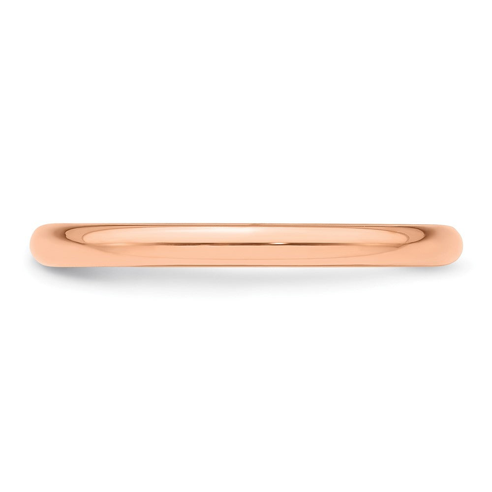 14k Rose Gold 2mm Half Round Wedding Band